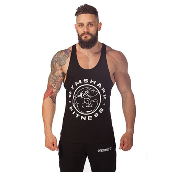 Tank Top Men Gym-shark Bodybuilding and Fitness